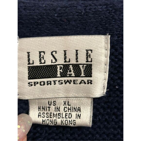 Vintage Leslie Fay Embroidered Sweater Vest XL pearl button Boho Cottagecore coq - Picture 3 of 7